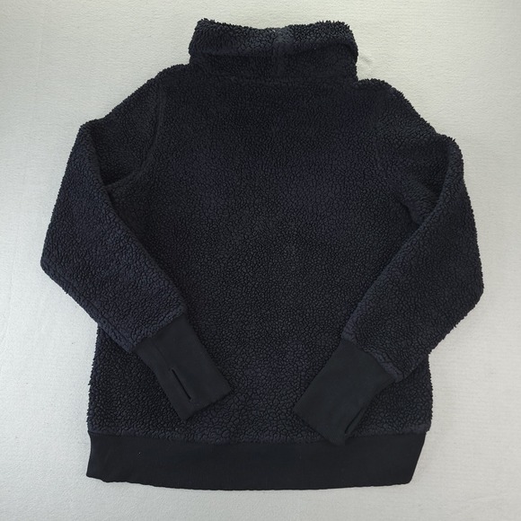 Athleta Sweatshirt Womens Medium Black Nirvana Sherpa Funnel Neck Fleece - Picture 7 of 10